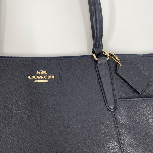 Coach Blue Leather Tote Bag | Stylish Everyday Essential - Picture 6 of 9